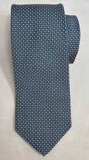 Brooks Brothers Vintage Silk Tie Navy Teal Geometric Micro-Pattern
