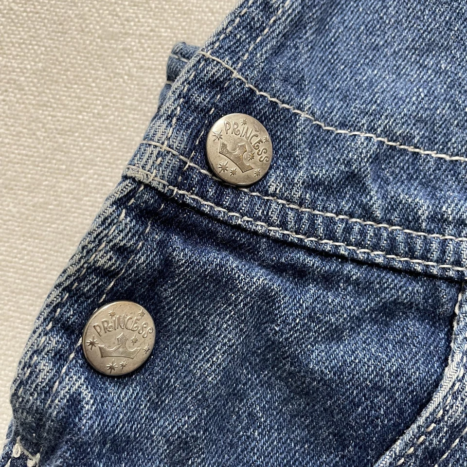 Vintage Disney Princess Dress Girls 6 Denim Overalls Cinderella Snow White Belle - Image 4 of 4