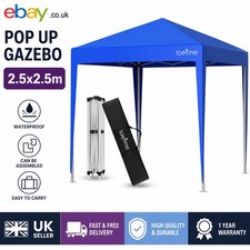 2.5x2.5m Pop-up Gazebo Marquee Canopy Outdoor Garden Party Wedding Tent - Blue