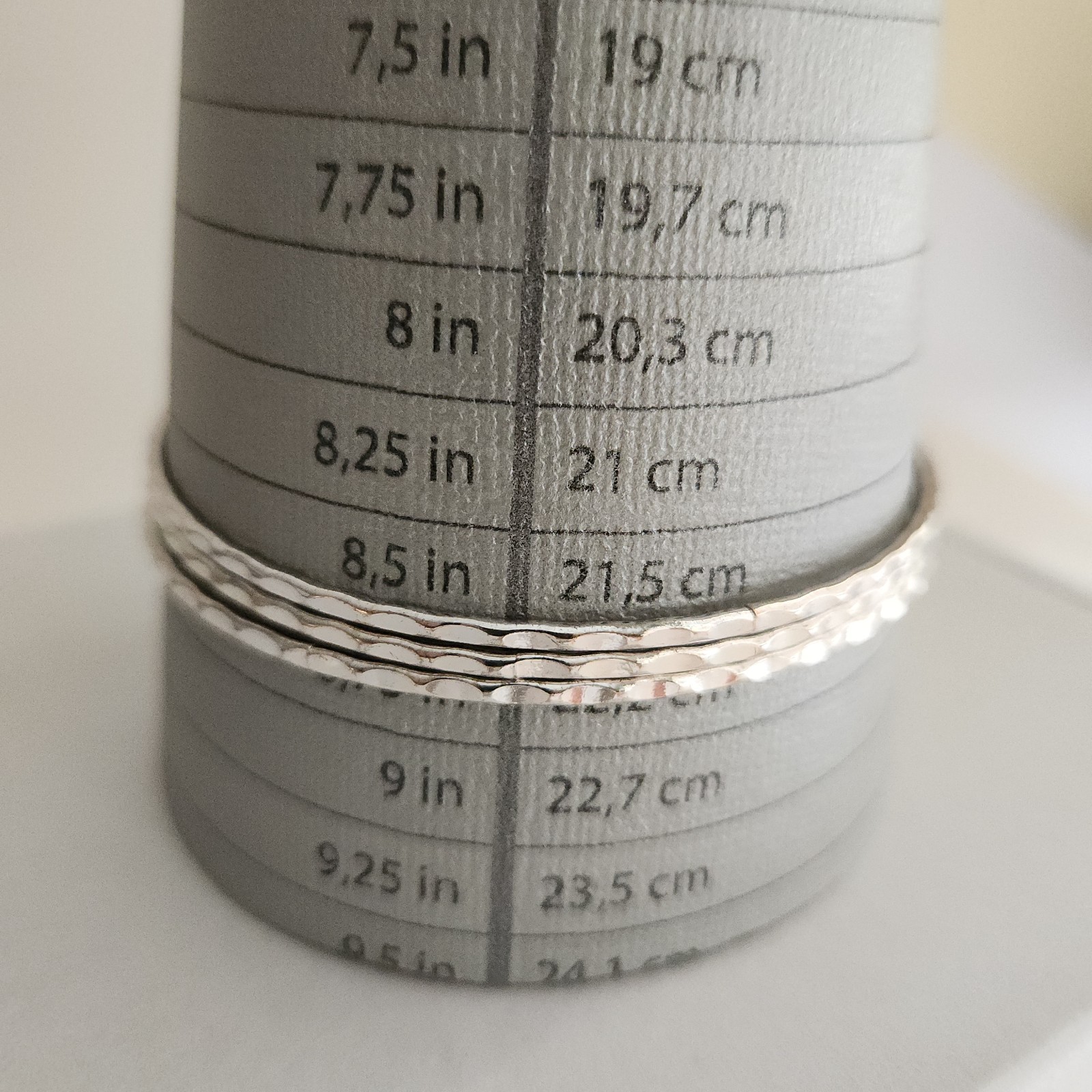 Sterling Silver Hammered Stacking Bangles Set of … - image 6