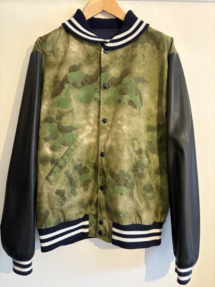 Mark McNairy New Amsterdam Camo Varsity Jacket Leather L GDEH Wtaps Fragment — 第 3/4 张图片