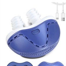 Rechargeable USB Nasal Dilator Breathing Aid Device w/ Charging Cable Blue/White