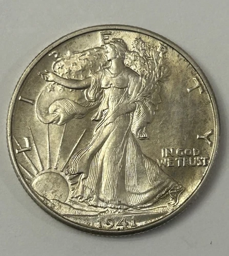 Choice Brilliant 1941 D Uncirc. Liberty Walking Half Dollar, Free Ship, DM 224