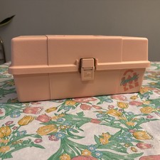 Vtg CABOODLES 80s Make-Up Storage Case - Peac...