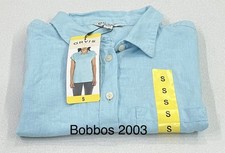 Orvis Women's Button-Up Short Sleeves Chest Pocket Blouse, Blue, Size S