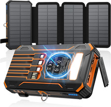 Solar Power Bank 48000Mah Wireless Portable Charger with 4 Cables Solar Charge