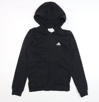 Adidas Hoodie Jungen UK Größe 11-12 Jahre schwarz durchgehender Reißverschluss