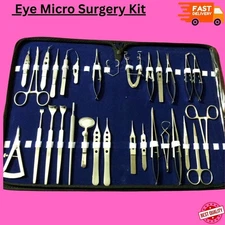 Ophthalmic Micro Surgery Instruments Set Stainless Steel Eye Surgical Kit 30 PCs