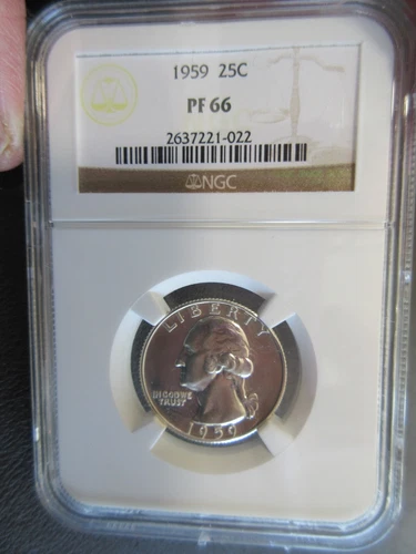 1959 25c Washington Quarter Graded NGC PF66 #2637221-022