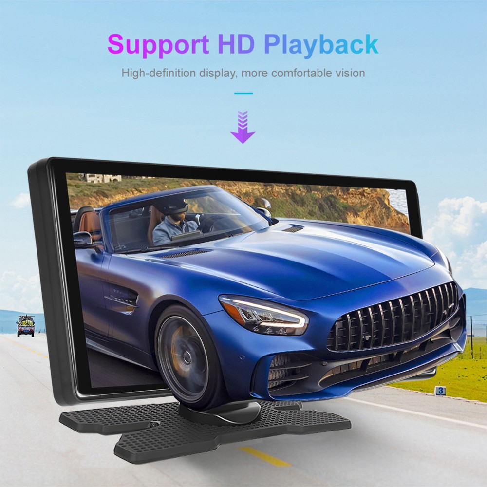Autoradio Portatile 10" DVR Wireless Apple CarPlay Android FM BT + Fotocamera TF 64G foto 5