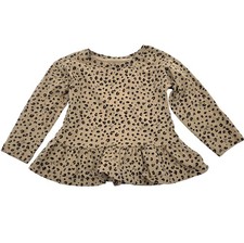 Langarmshirt Baby Mädchen Leopardenmuster Beige Viskose Gr. 80-86