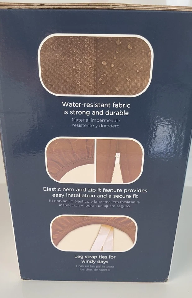 Juego de cubierta rectangular para patio 124" x 77" x 30" marrón 99013YSBL resistente al agua Foto 2 de 4