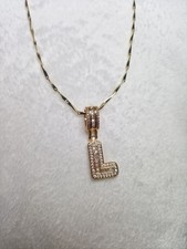 Women's letter L pendant necklace statement bling Statement