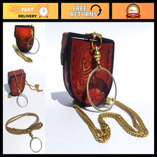Magnifying Glass with Necklace Chain - Optical Lens Monocle for Reading Jewelr