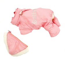 Doggie Design Ruffin It Pink Dog Snowsuit/Coat Fleece Zip Off Hood XS-L NEW