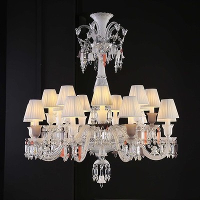 French Country Crystal Chandelier Larger Luxury Villa Hotel Bell Lighting Lamp