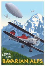 Indiana Jones Last Crusade Escape to Bavarian Alps Travel SIGNED Poster COA