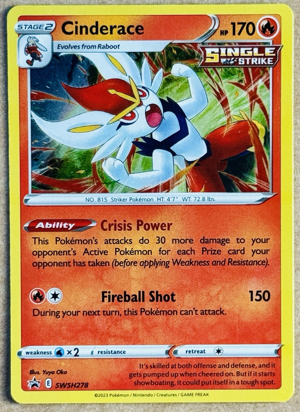 2023 POKÉMON TCG SWORD & SHIELD BLACK STAR PROMO CINDERACE HOLO SWSH278 NM+ QTY