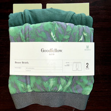 Goodfellow  Co. Men  s Trunks 2-Pak Boxer Briefs Medium Green Cotton stretch NWT