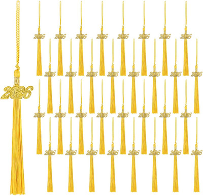 80 Pcs Gold Graduation Cap Tassel Decorations 2026, Grad Tassels Decor with Gold