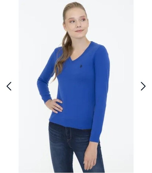 Women Polo Ralph Lauren Sweater Blue Polyester 38