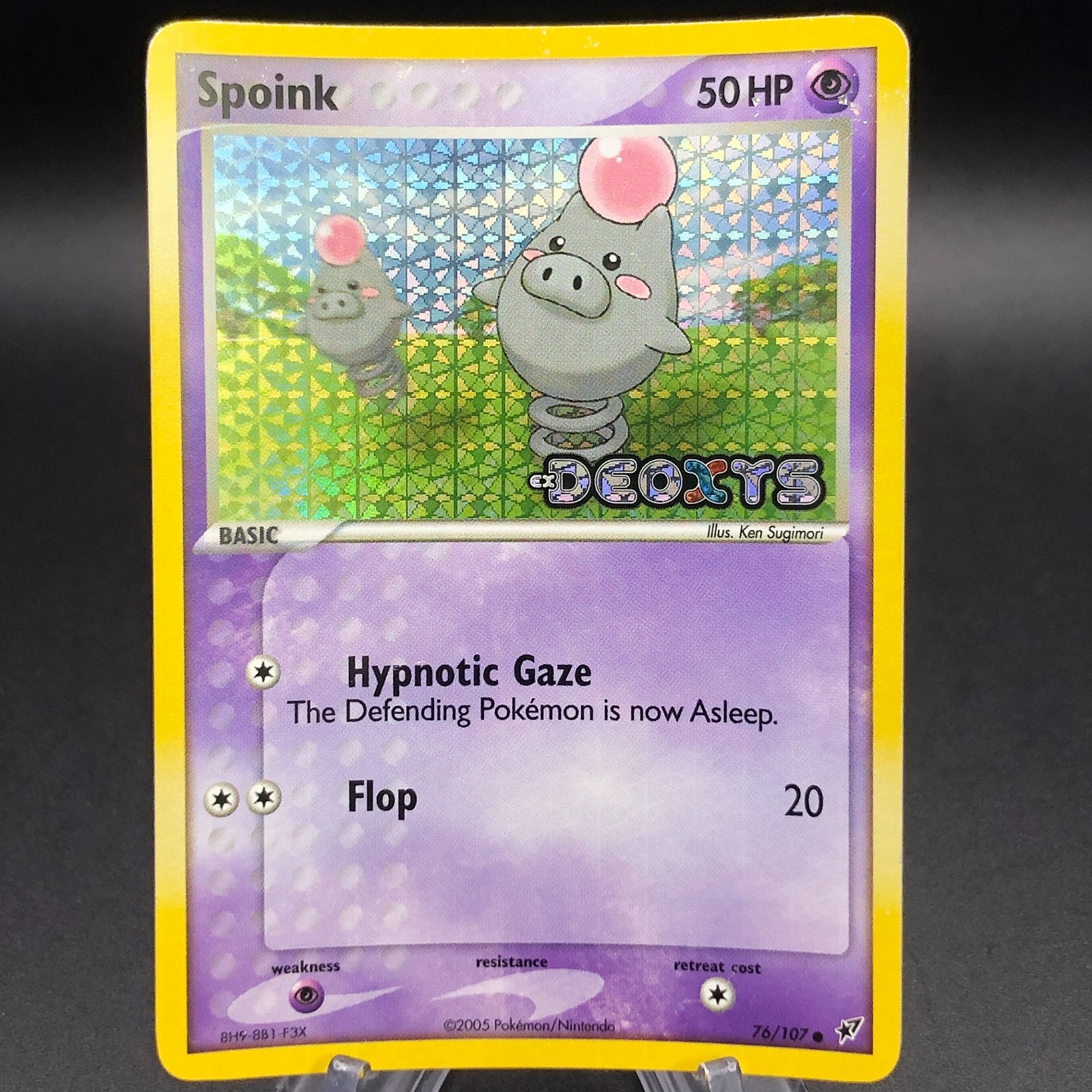 Pokemon Spoink 76/107 - Reverse Holo Common - LP 2005 Deoxys