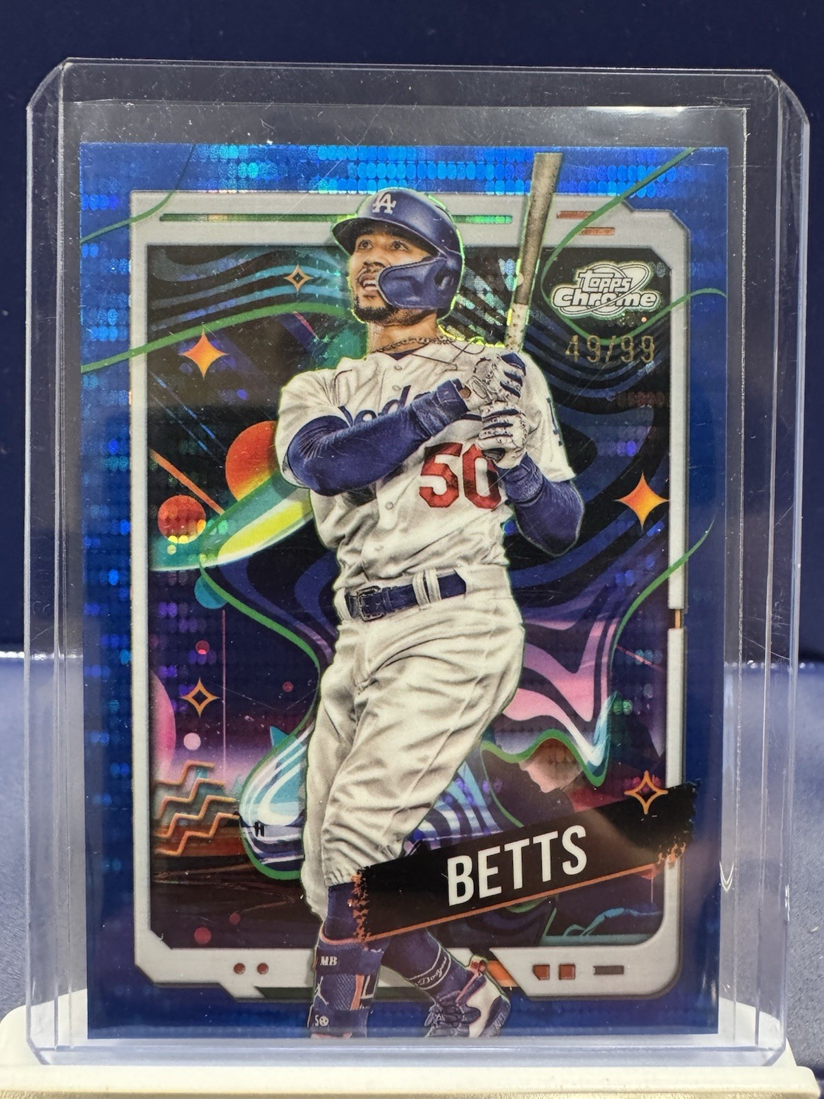 2024 Topps Cosmic Chrome - Mookie Betts #53 Blue Moon Refractor /99