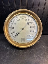 Antique SCIOTO VALLEY SUPPLY by ASHCROFT 250 PSI Steam Pressure Large 12 In Size