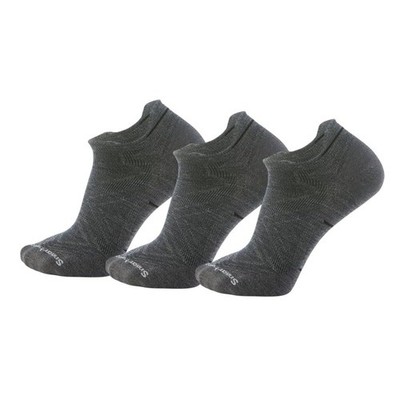 Smartwool Mens Run Zero Cushion Low Ankle Socks 3-Pack, Medium Gray, Large