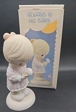 VTG 1990 Precious Moments Figurine Always In His Care 524522 Blonde Girl Chick