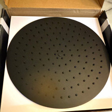 Signature Hardware 12in Round Matte Black Rain Shower Head 2.5 GPM
