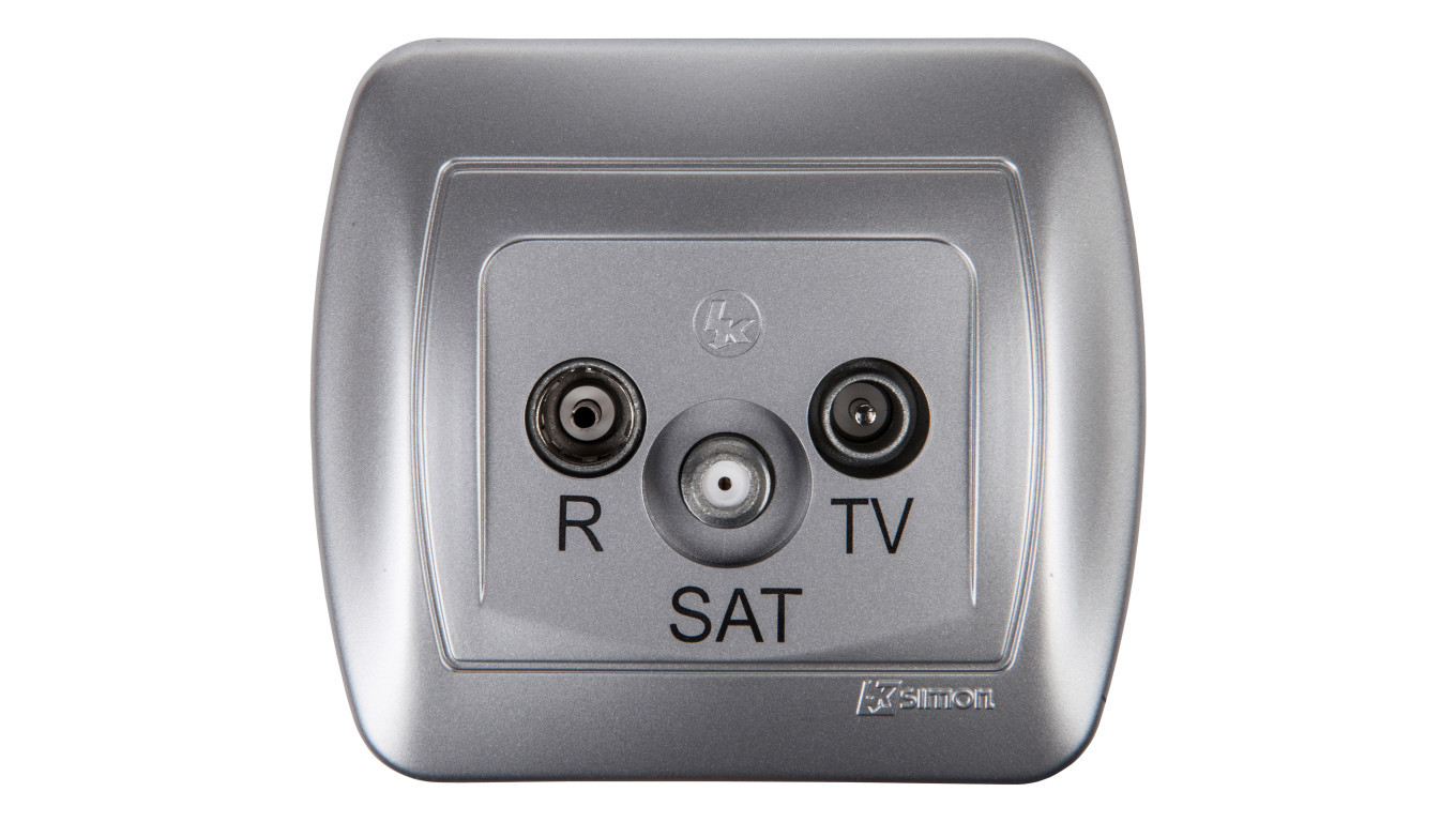 Simon Akord RTV/SAT antenna socket, metalized aluminum AASP/26 /T2UK