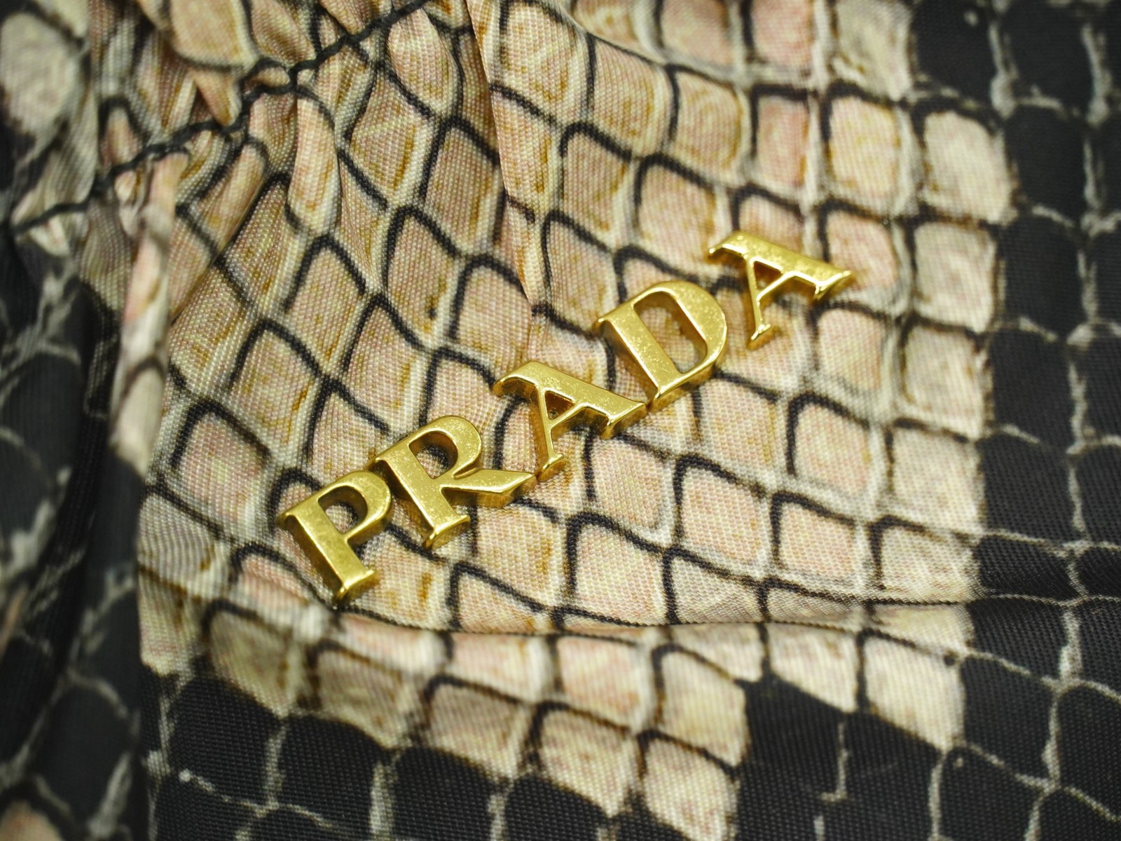 PRADA Python Print Nylon 2way Shoulder Tote Bag B… - image 12