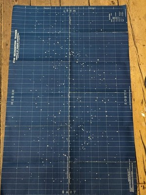 Antique Francis Chichester Star Chart Astrology Large Star Maps X2