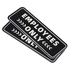 Employees Only Sign, 2pcs Acrylic 9"x3" Car Sticker Information Holder, Black