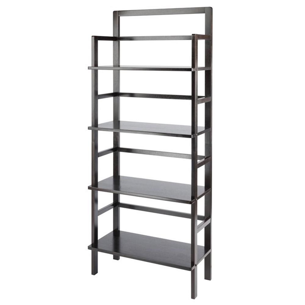 Winsome Aiden 4 Shelf Transitional Solid Wood Baker's Rack in Coffee
