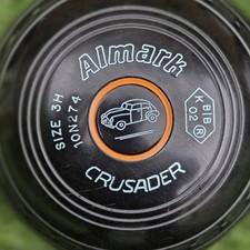 Almark Crusader indoor/outdoor Bowls Size 3H Morris Minor Logo - 2002 - VGC
