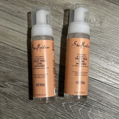 Shea Moisture Curl Mousse Frizz Free Coconut & Hibiscus 7.5 oz each 2pk