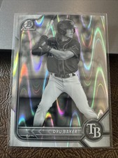 2022 Bowman Draft Chrome Raywave BDC158 Dru Baker Tampa Bay Rays