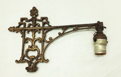 Vtg Antique Ornate Cast Iron Bridge Floor Lamp arm w/ socket ART DECO NOUVEAU