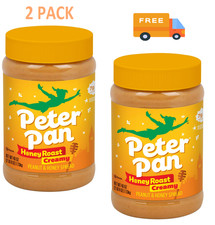 2pk Peter Pan Creamy Honey Roasted Peanut Butter, Smooth, Gluten-Free, 40 oz Jar