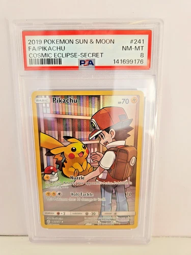 PSA 8 Pikachu 241/236 Pokemon Sun & Moon Cosmic Eclipse Secret