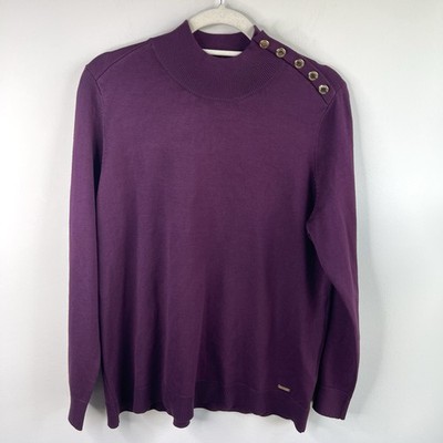 Calvin Klein Woman s Purple Turtle Neck Sweater Size Large
