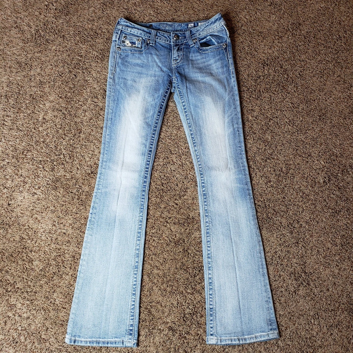 Miss Me Boot Cut Denim Jeans Size 26 JP6063B2 Light Wash eBay