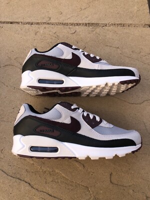 Nike Air Max 90 Wolf Grey Burgundy Crush DQ4071-004 Men's 8