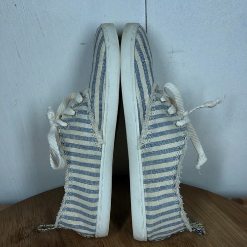 Sanuk Shoes Womens 6 Maisie Blue White Striped Sneakers Canvas Casual Beach - Picture 9 of 11