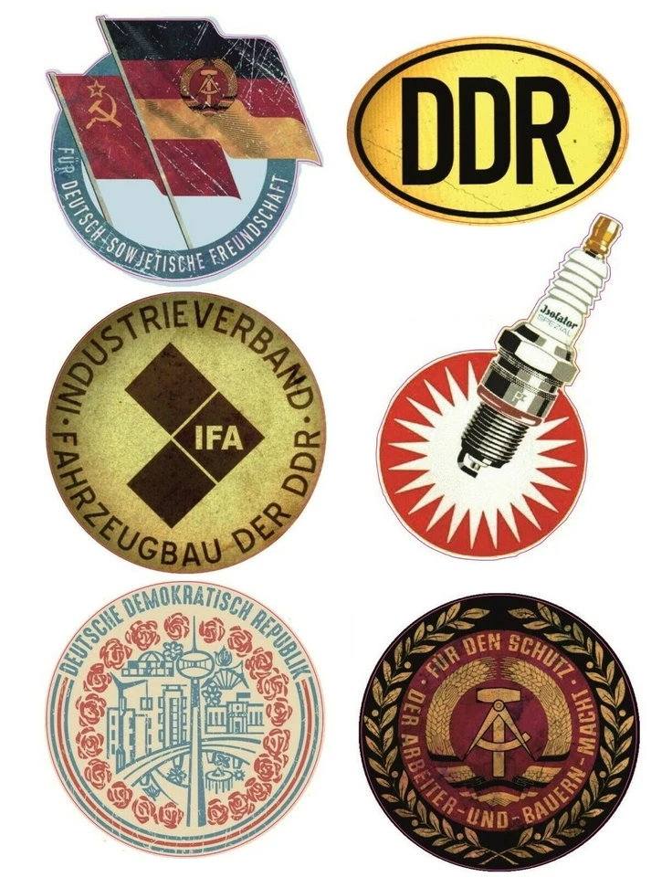 DDR Aufkleber Vintage Set Ossi IFA Oldtimer VEB Minol Simson Trabant Lada #767