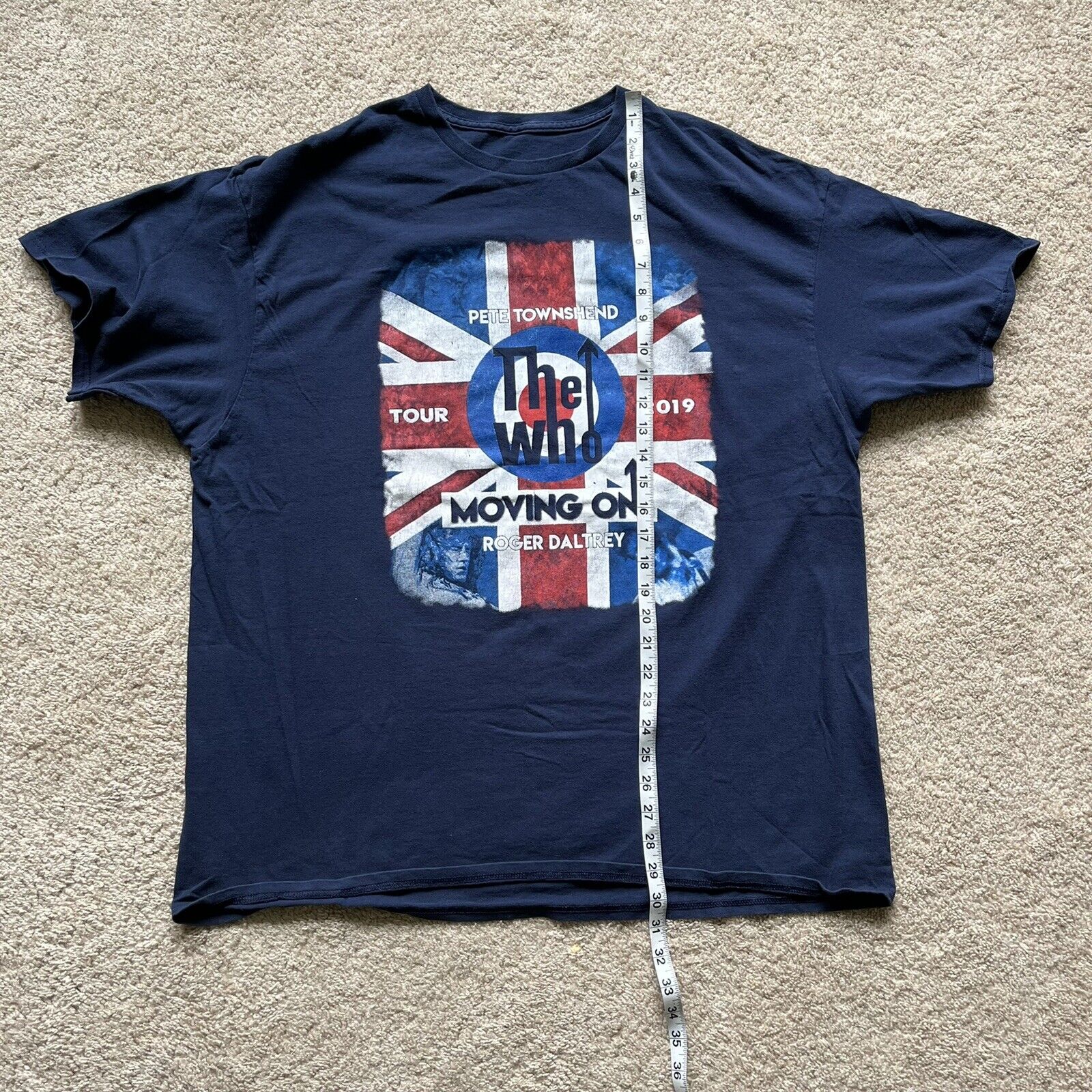 The Who 2019 Moving On Tour T-Shirt Mens XL Blue … - image 5