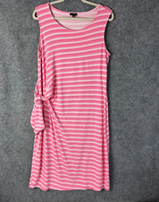 Talbots Dress Women's Plus X Pink White Striped Tie Side Sleeveless Terry