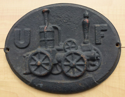 FIRE MARK WILTON CAST IRON UF United (Union) Firefighter Insurance